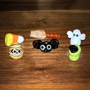 Hand Crafted Halloween Glass Art Beads by the Inimitable Nancy Gant